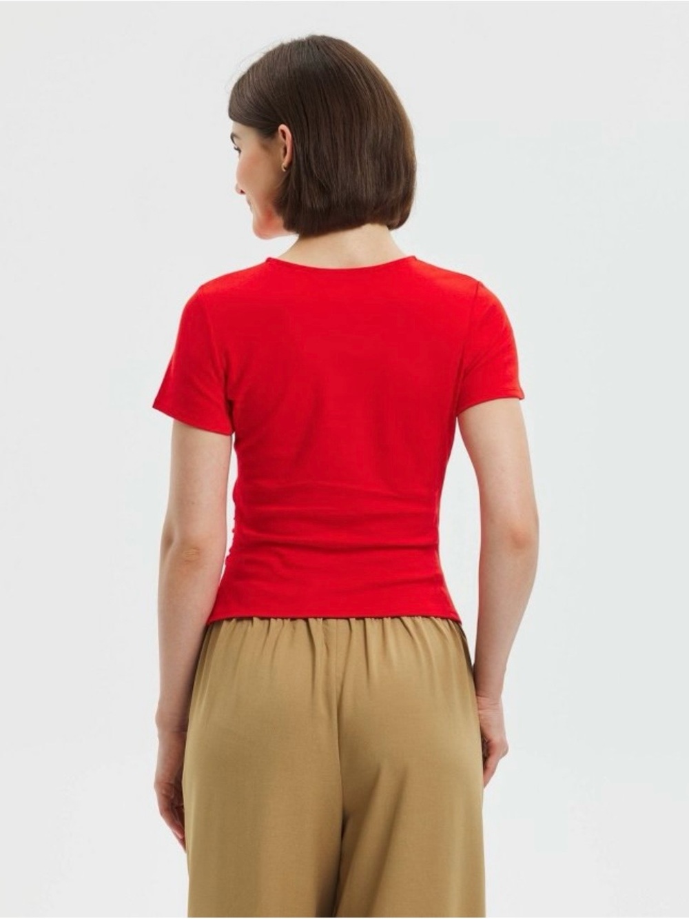 Red Ribbed Top - Picture 2 of 6
